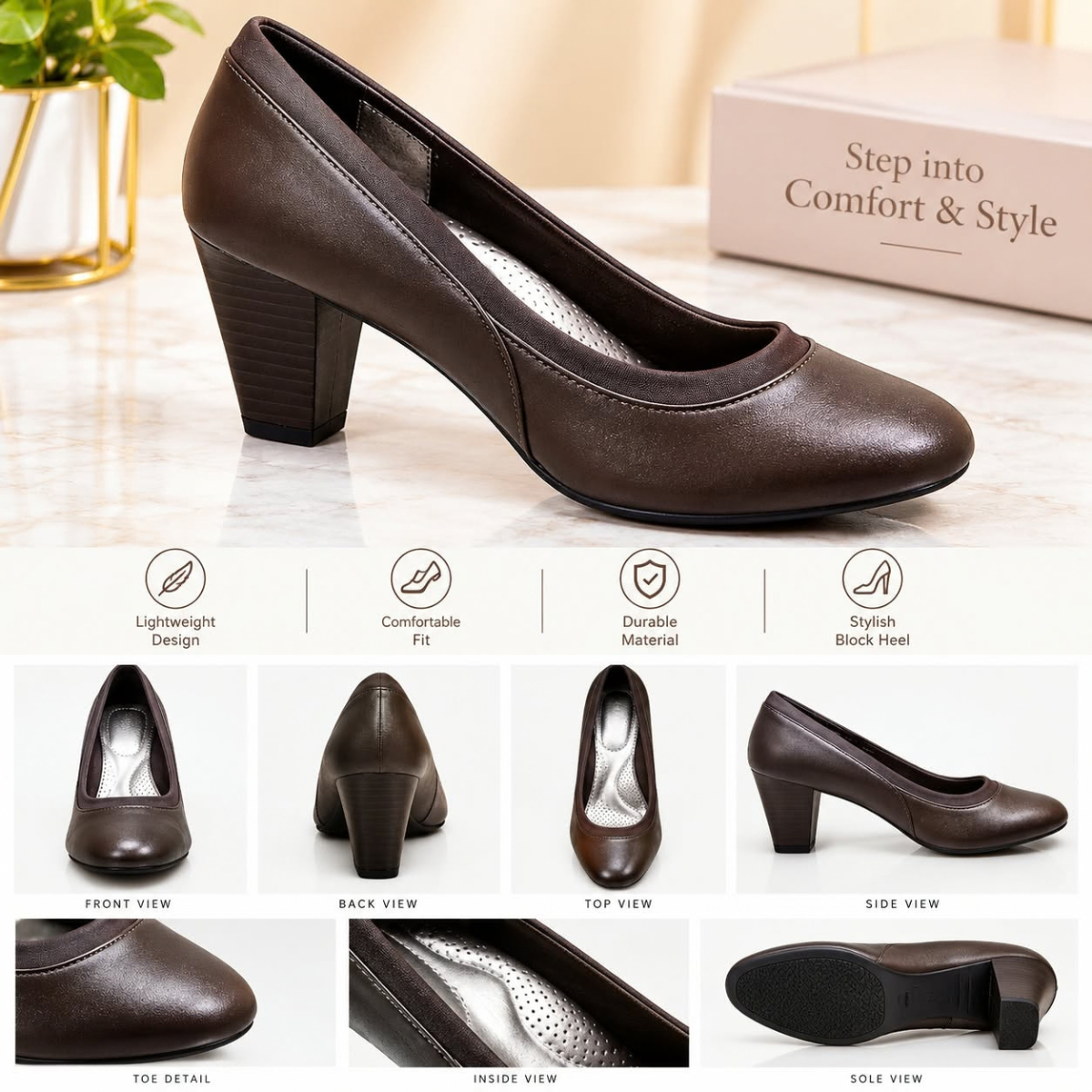 Grace Classic Block Heels - Image 4